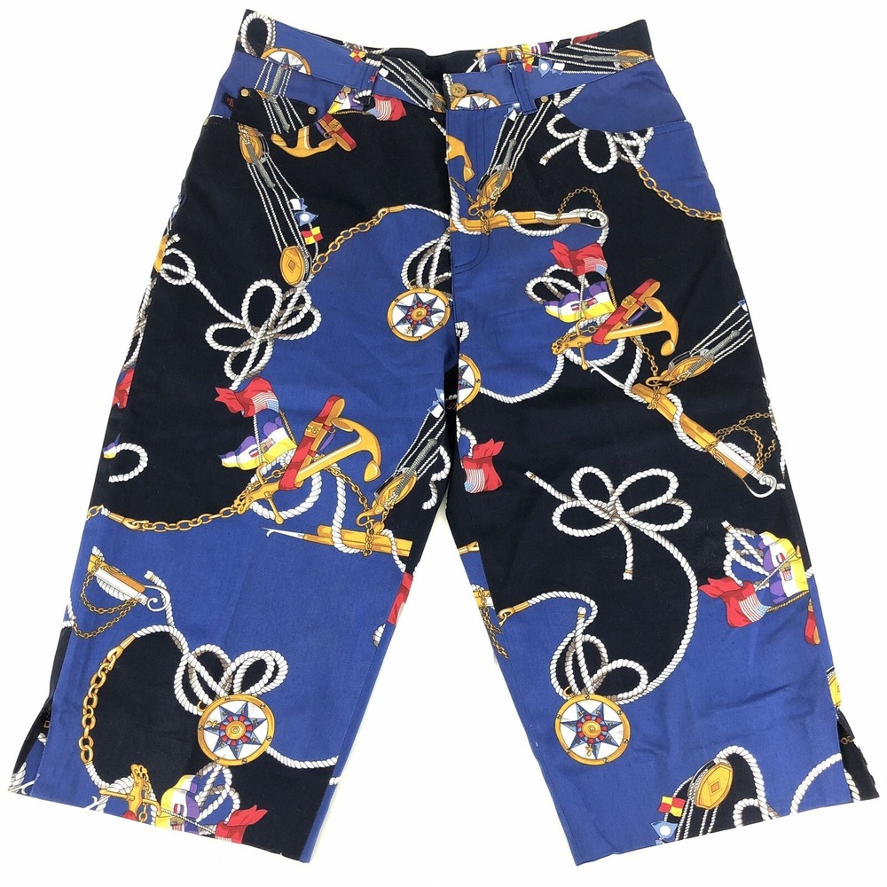 Lauren Ralph‎ Lauren Capri Pants Size 10P Petite Nautical High Waist Cropped EUC